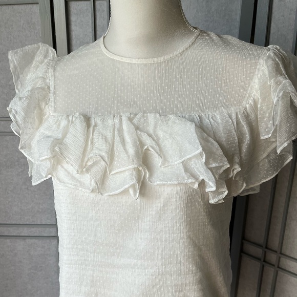 Maje Ruffle Blouse Fr 1 - Picture 3 of 6